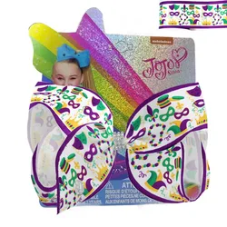 1/10Pcs Carnival Mardi Gras 8inch Hair Bow Clip Carnival Headwear Grosgrain ribbon Bows For Teens Girls Women Hair Accessories