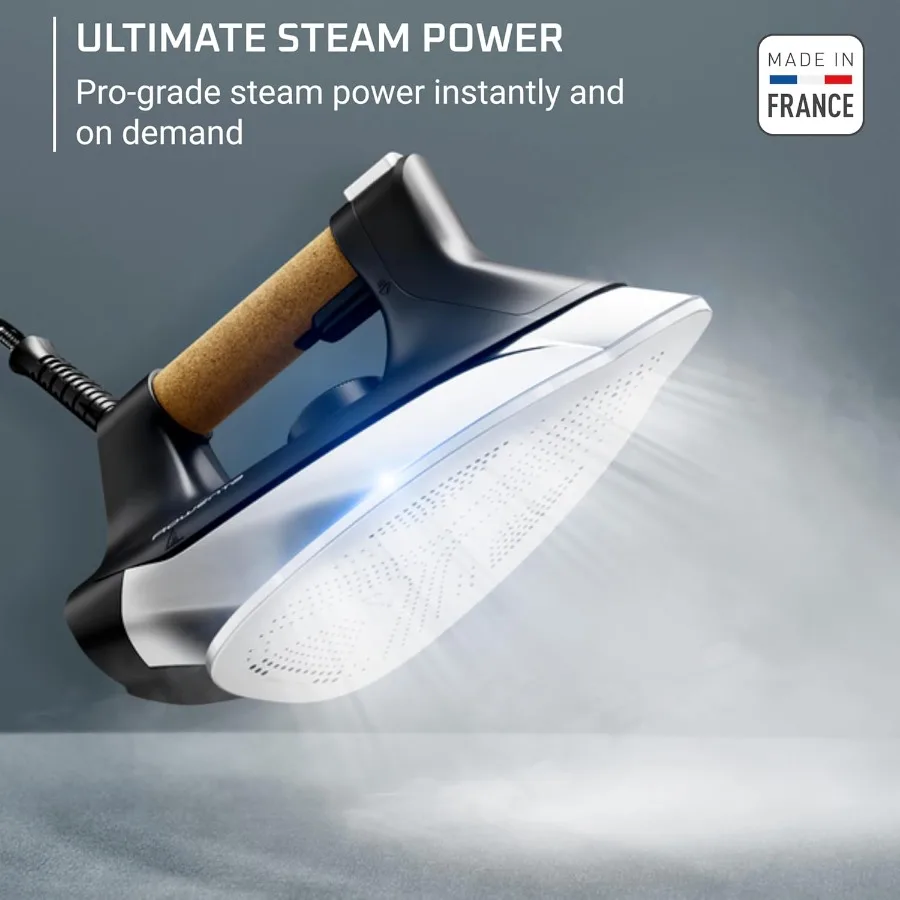 محطة بخار احترافية مع لوحة قاعدة من الفولاذ المقاوم للصدأ Ultimate Steam Pro للعناية بالملابس 1800 وات 1.3 لتر مياه قابلة للإزالة T