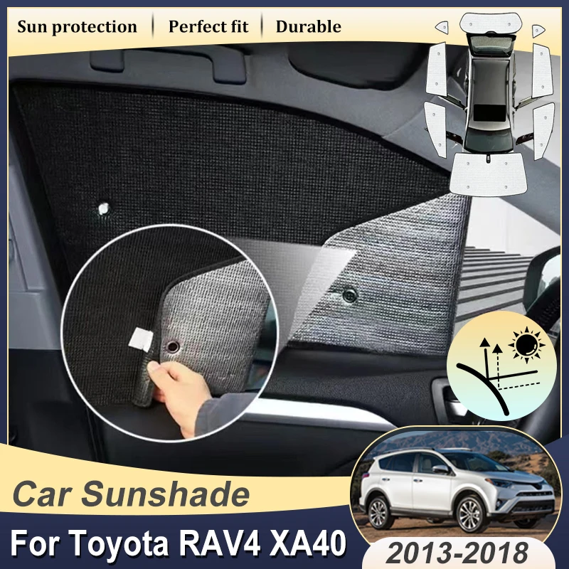 Sun Visor For Toyota RAV4 2014 Accessories XA40 2013-2018 Surround Sunshade Side Window Visor Car Anti-UV Accessorie Auto Part