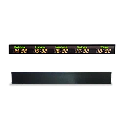 Zhong Xiao xiao LED Digital Indoor Clock 5 Time Zone LED Display World Time Zone Wall Digital LED Clock