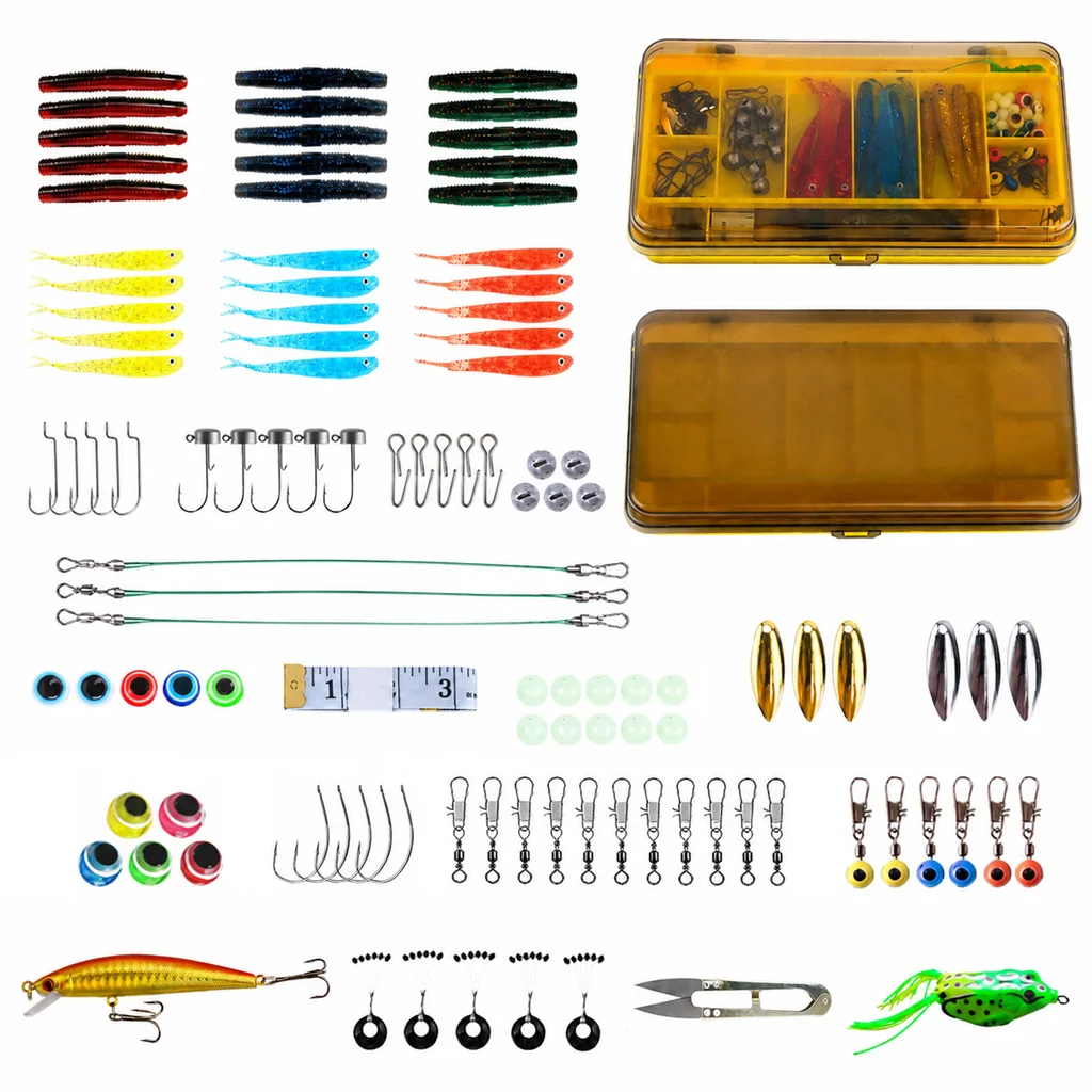 

Fishing Lures Kit Soft and Hard Bait Jig Hooks Sinker Weights Fishing Gifts for Men