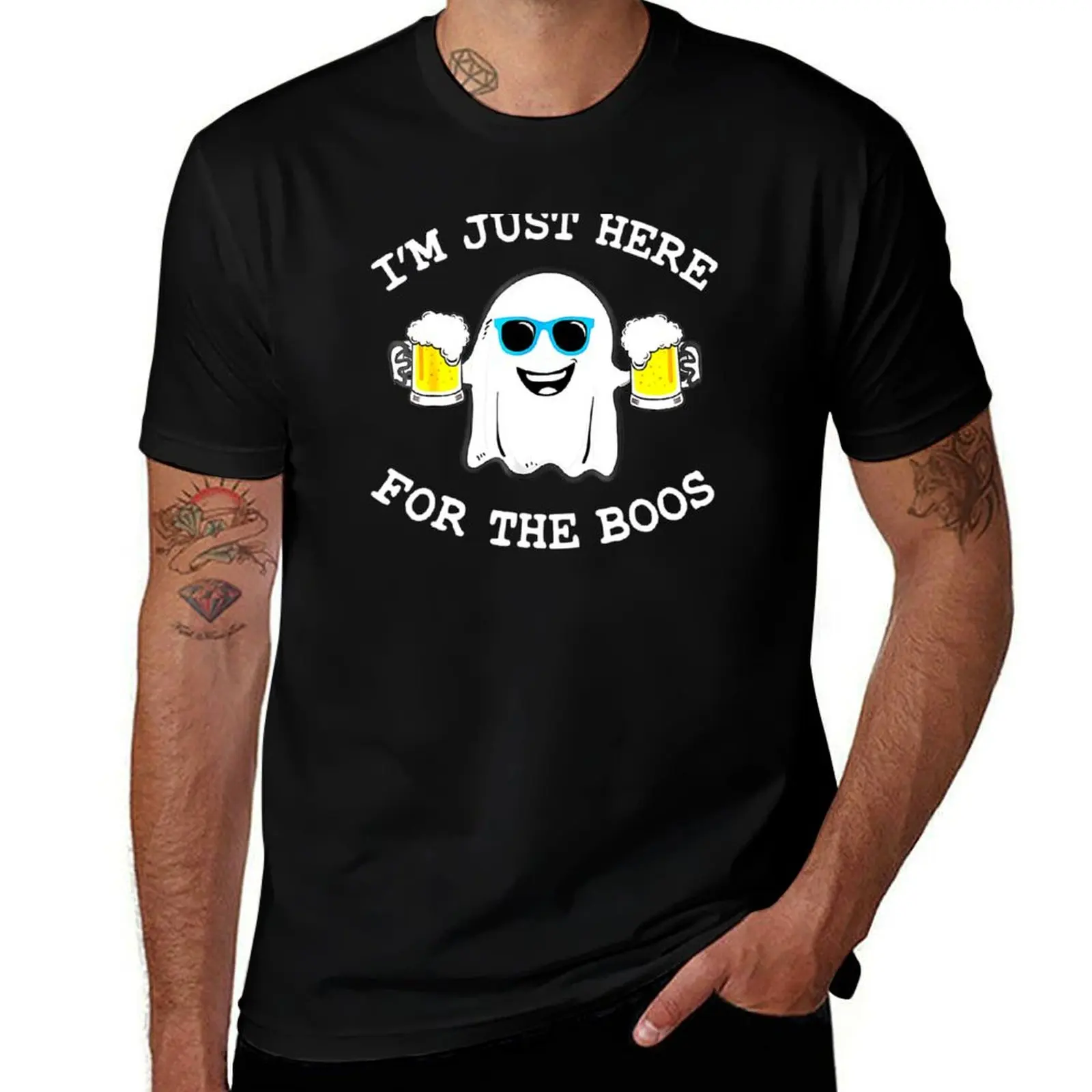 

I’m Just Here For The Boos Funny Halloween Beer Drinking T-Shirt sports fans for a boy Funny t-shirt luxury clothes men