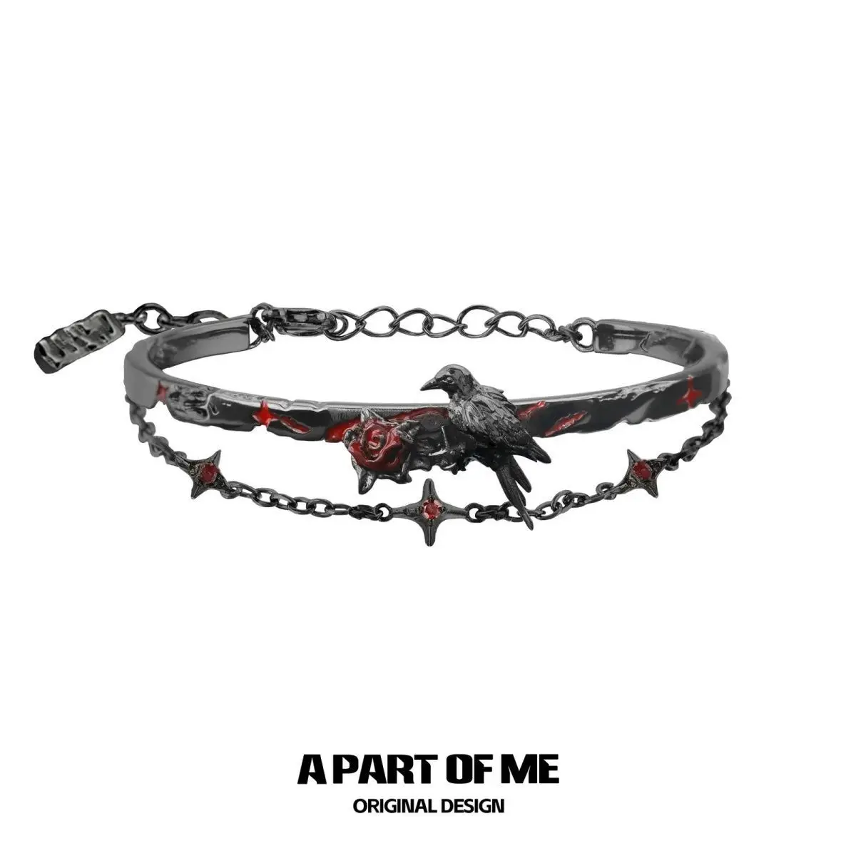 

Gothic Bracelets Darkness Thorn Rose Crow Hand Chain Bracelet for Women Cosplay Accessories Cuff Bangle Halloween Party Jewelry