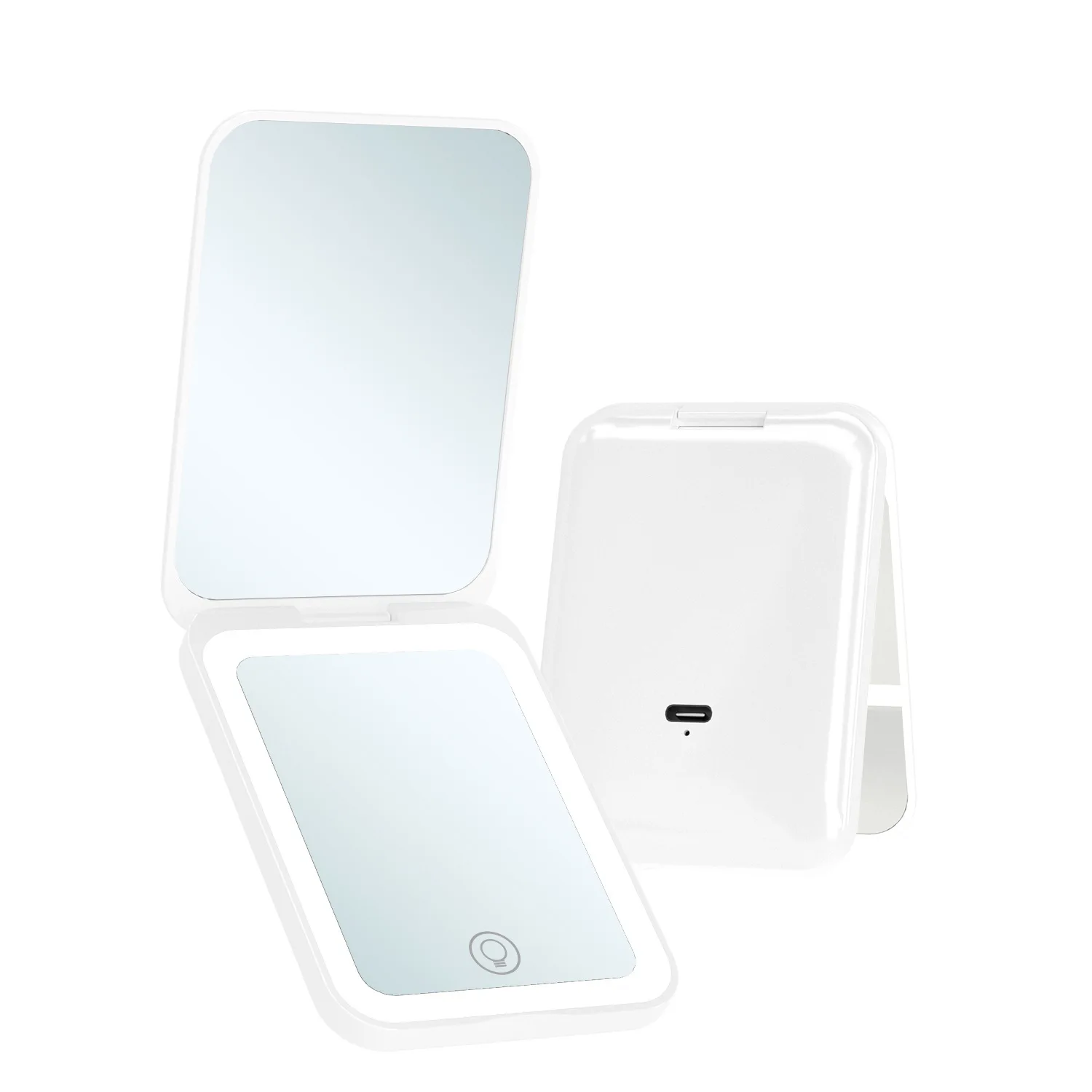 Pocket Mirror, 1X/3X Magnification LED Compact Travel Makeup Mirror with Light for Purse, 2-Sided, Portable, Folding, Handheld