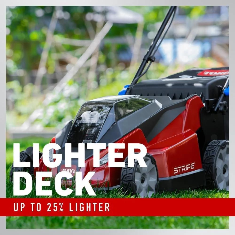 Toro 60V 21インチ ストライプ 自走式芝刈り機 - 別途バッテリーと充電器が必要