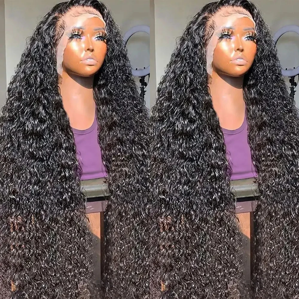 13x6 Deep Wave Lace Front Wigs Human Hair 30 40 Inch Curly Hd Transparent Lace Frontal Wigs For Women Brazilian Wigs