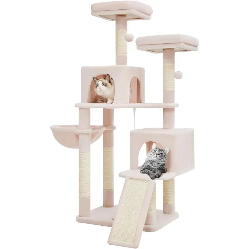 Cat Tree, 37.4-Inch Cat Tower for Indoor Cats,Suitable for Kittens,Plush Cat Condo with 5 Scratching Posts, Plush Perch