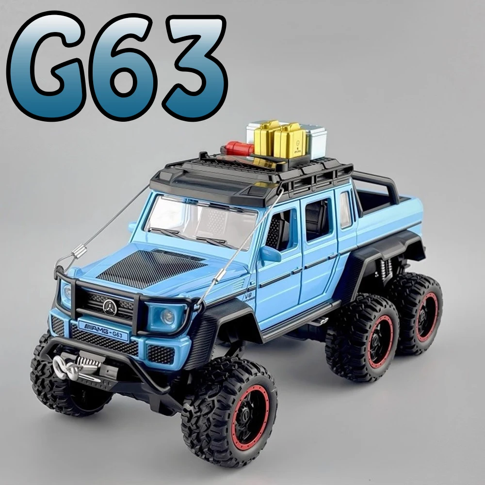 1:24 G63 Alloy Diecast Sabertooth Armored Vehice Model Toys Car Doors Opened with Sound Light Pull Back Cars for Boy Adult Gift