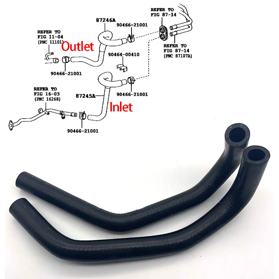 

Wooeight 1Pc Car Heating Water Pipe Fit For Toyota Prado LC120 TRJ120 2.7L 2002.9-2009.8 Inlet/Outlet Heater Hose Piping