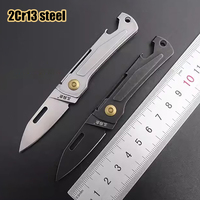431S Fruit Knife 2Cr13 Steel Handle Folding Knife Sandvik 12C27 Steel Blade EDC Portable Pocket Knife Keychain Corkscrew Tool