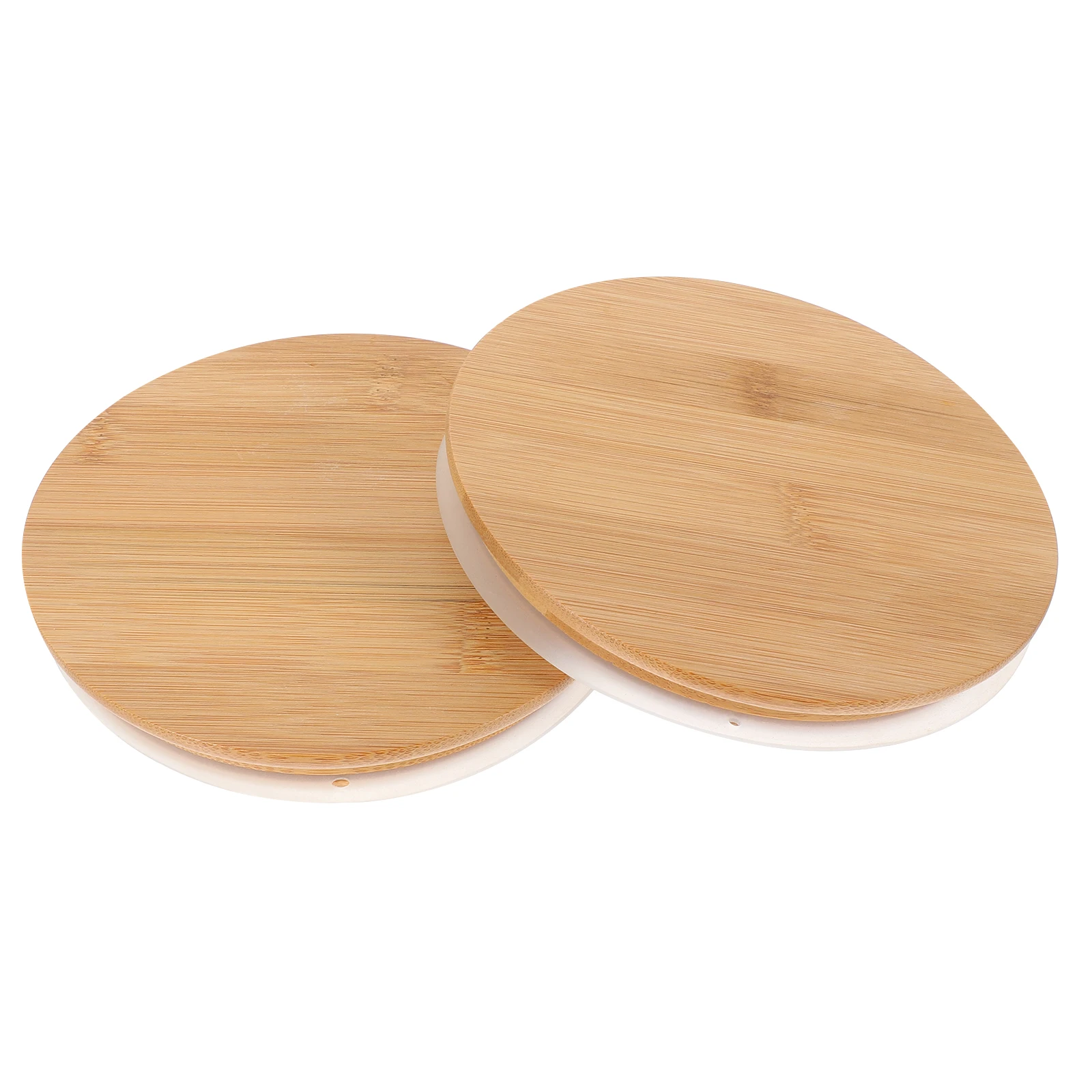 

2Pcs Bamboo Sealing Lids for Glass Jars 153x140mm Reusable Canning Round Covers Airtight Kitchen Storage