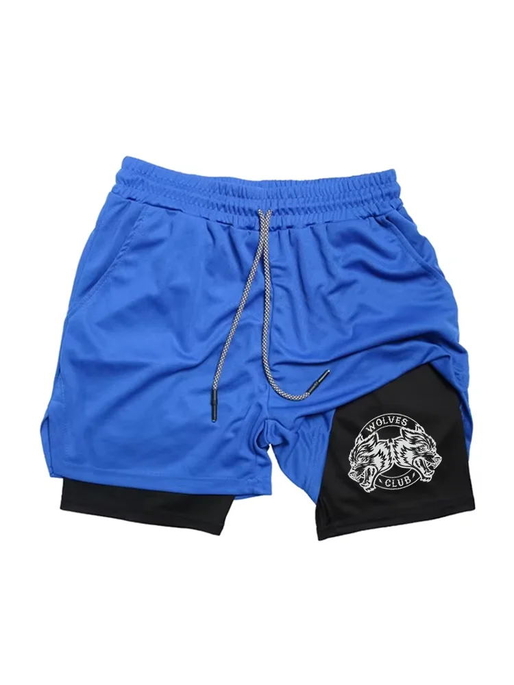 New Sports 2 in 1 Double Layer Shorts Running Fitness Gym Workout Tight Shorts Brand Jogger Mesh Quick Drying Sportswear Summer