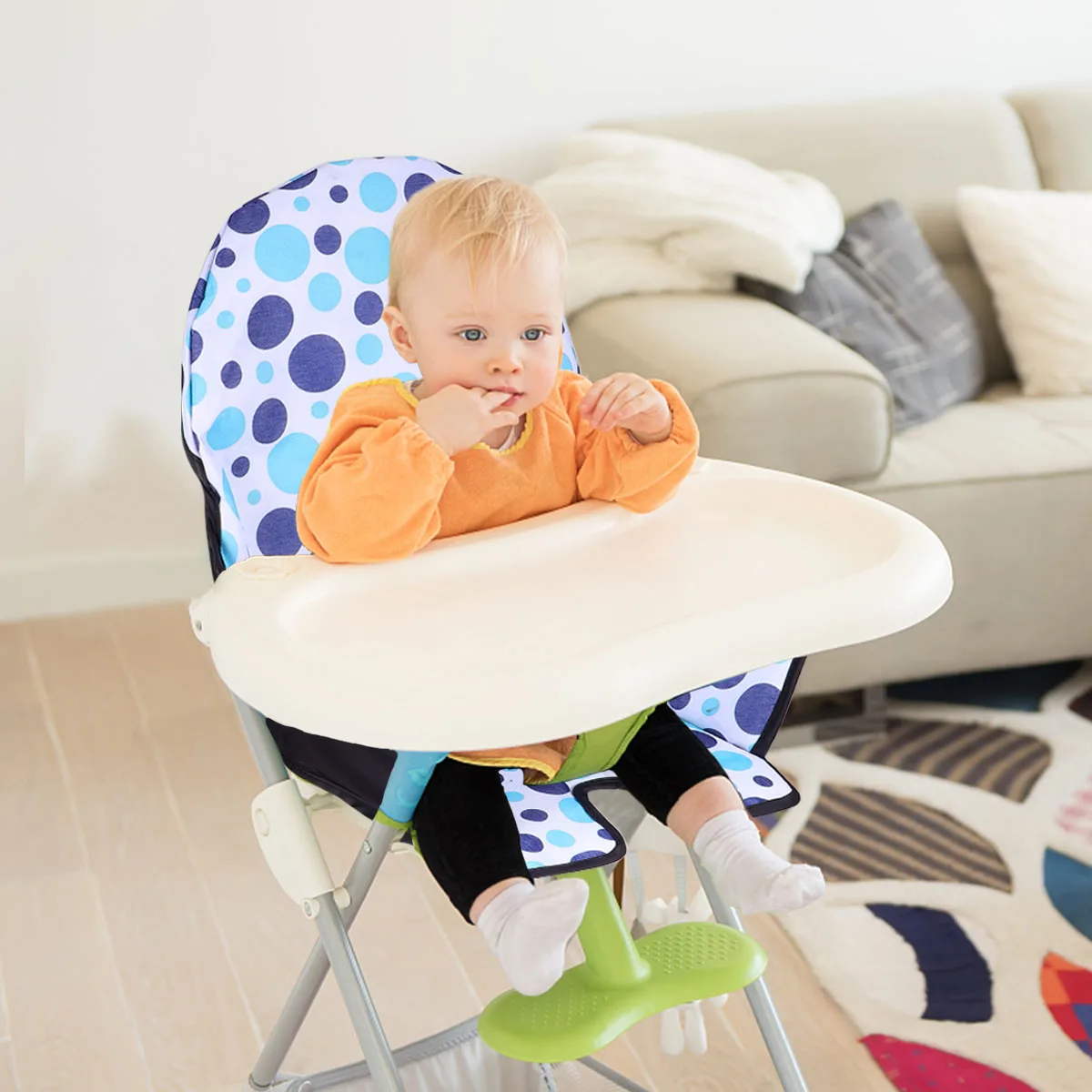 

1pc Adorable Dinning Chair Cushion Breathable Skin-Friendly Seat Cushion For Baby Comfortable Practical Use Blue Home Restaurant