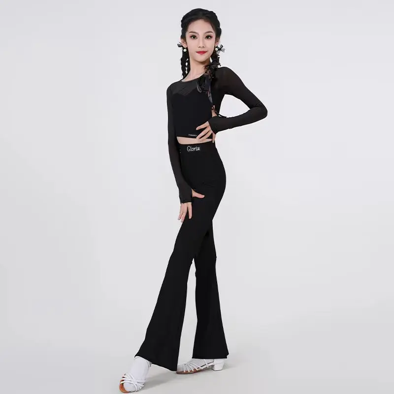 Latin Dance Training Costume Girl New Children's Performance Costume Competition Regulations Latin dance dress