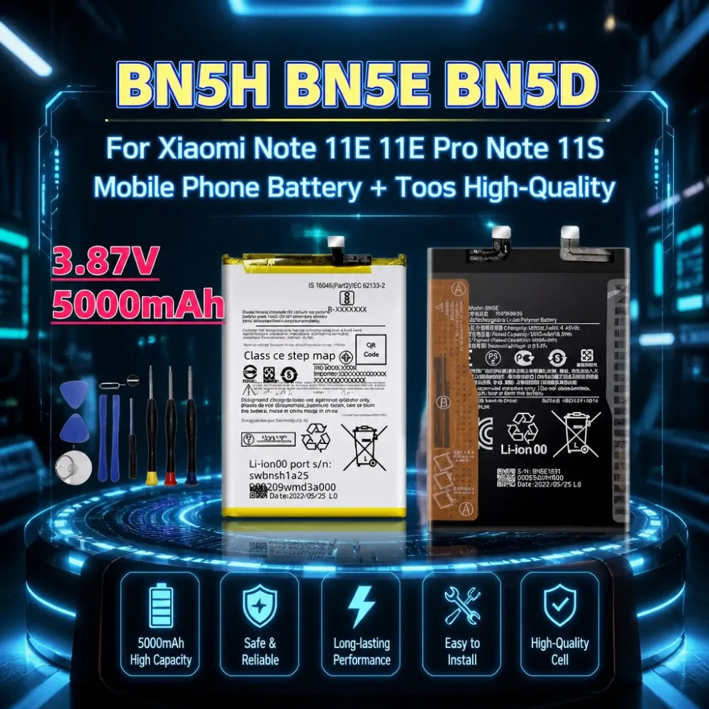 BN5H BN5E BN5D Phone Battery 5000mAh 3.87V High Quality For Redmi Note 11E 11E Pro 11S In Stock With Free Repair Kit