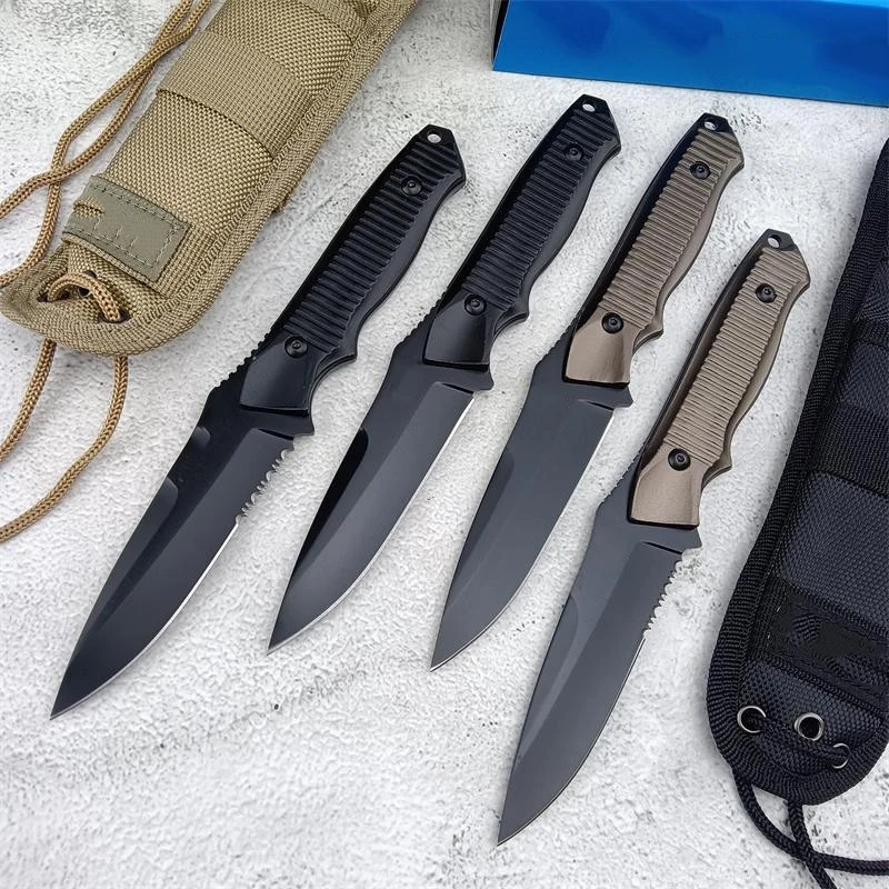 BM 140 140BK Tactical Fixed Blade Knife 154CM Steel Blade Aluminium Alloy Handle Camping Hunting Knife Full Blade Half-Serrated