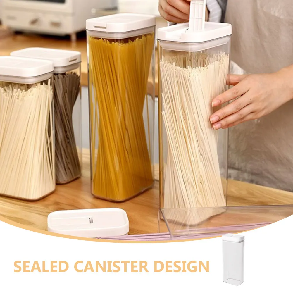 

Pasta Storage Containers 1800ML Airtight Canisters Kitchen Pantry Noodle Holder Spaghetti Organizer Food Tubes Plastic