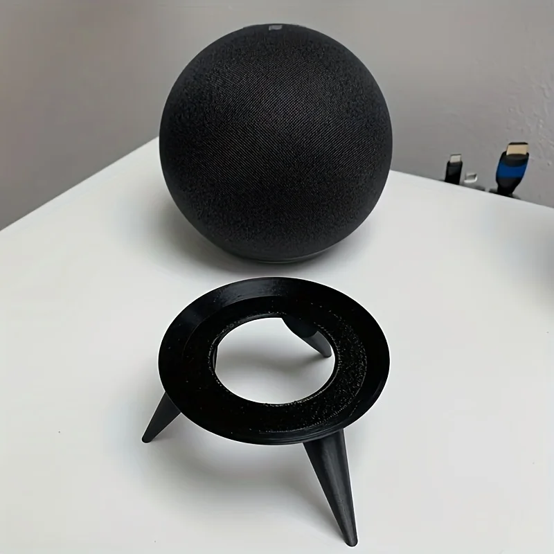 1PC Smart Speaker Echo Dot Fourth Generation Stand Storage Display Stand Desktop Decoration Stand Plastic Material Black