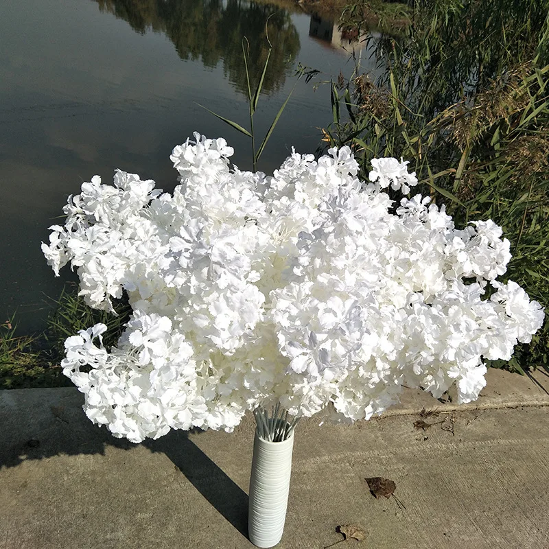 100 Stück 90cm Weiße Zweige Schneekirschblüten Künstliche Blumen Wohnzimmerdekoration Hochzeit Outdoor-Party Fotorequisiten – Detail 16