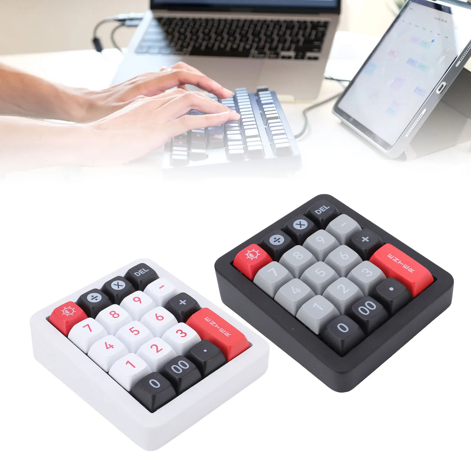 

Проводная механическая цифровая клавиатура с цифровой клавиатурой с возможностью горячей замены и 12 светодиодной подсветкой RGB 19, программируемые клавиши для ноутбука