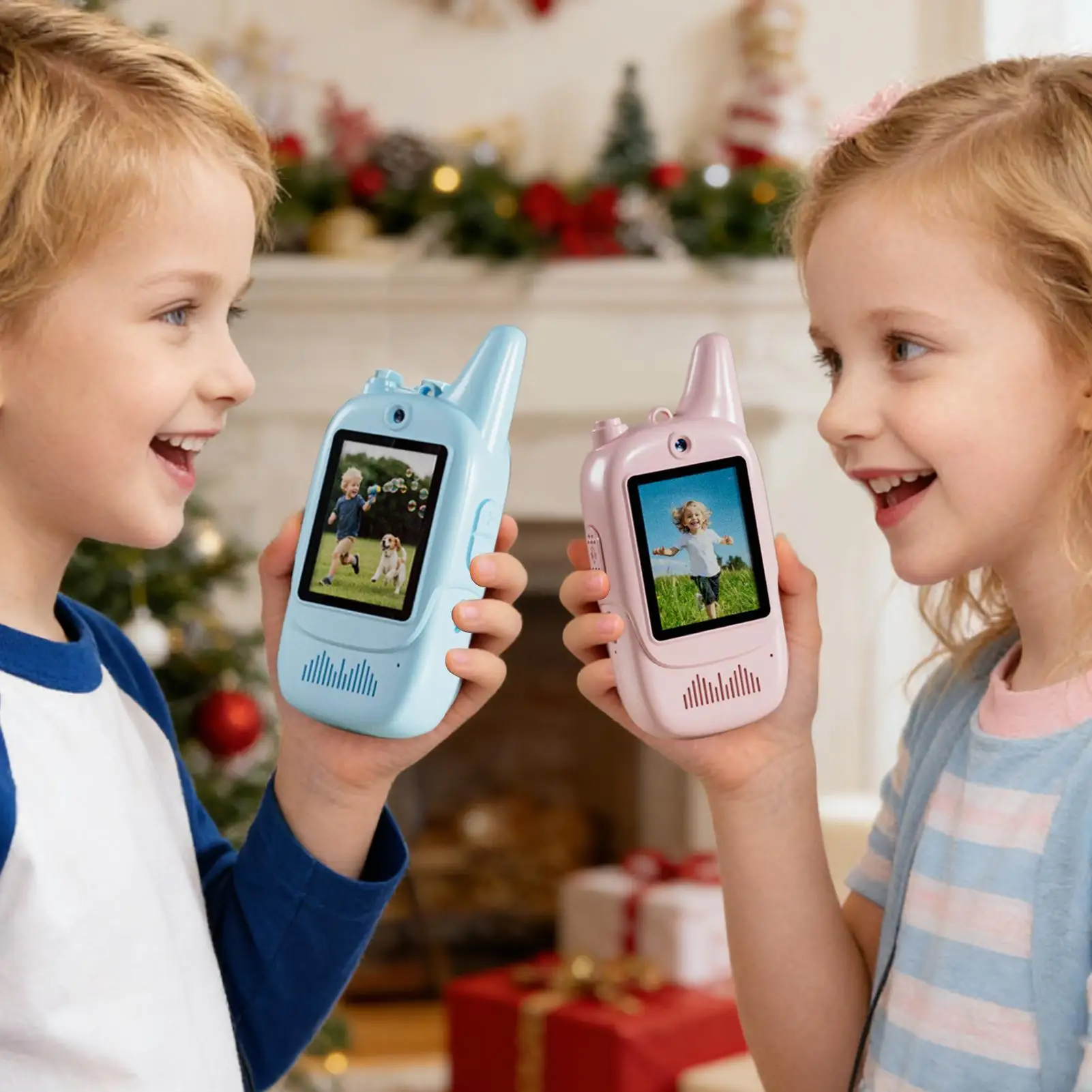 Kids Video Walkie Talkie Toys 2 Pack Rechargeable Interphone Toy with HD Camera & Voice Changer Gift Toys for Boys & Girls