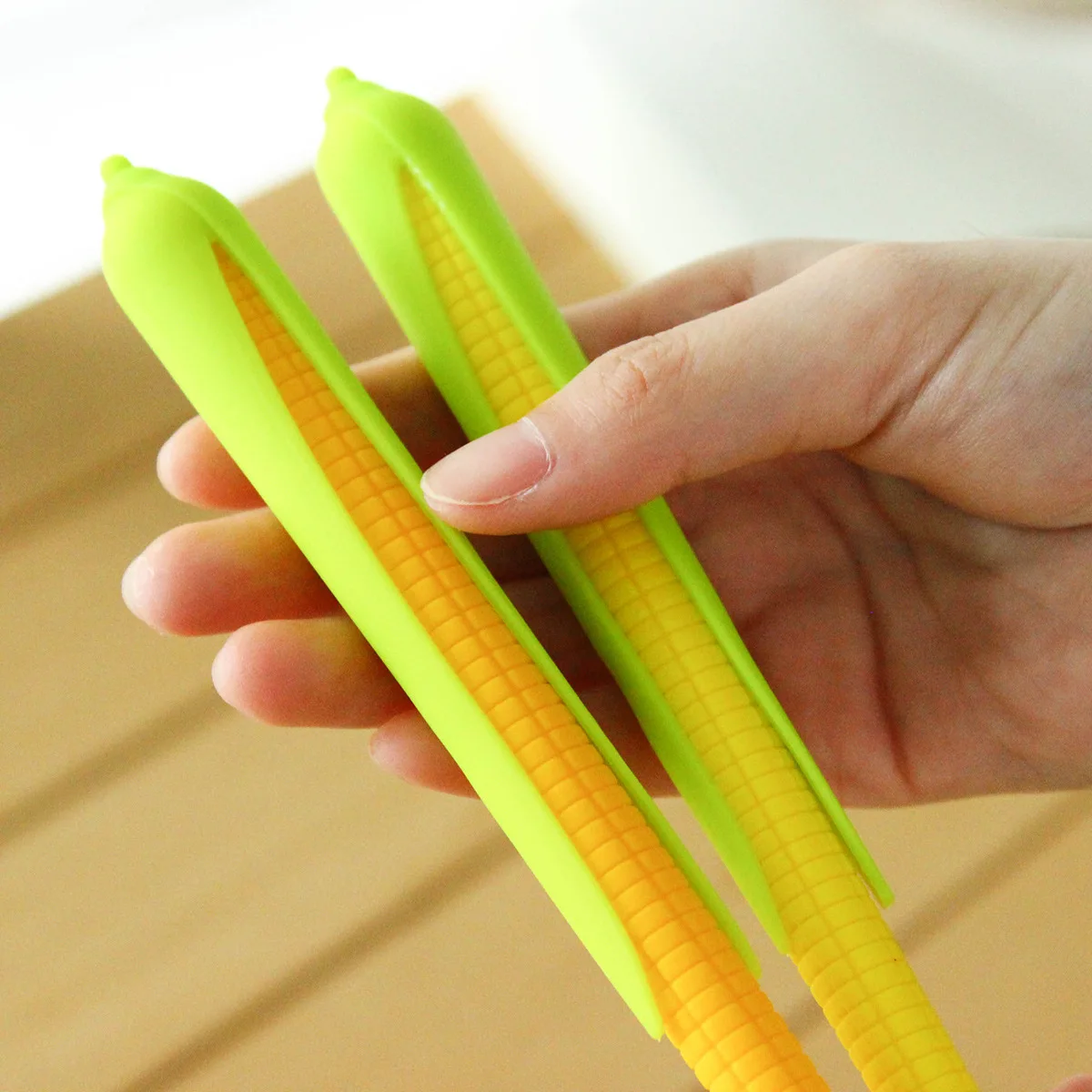 48PCS Creative Soft Silicone Cute Stationery Corn Neutral Pen, Black Fountain Pen Signature Pen Spot Customization