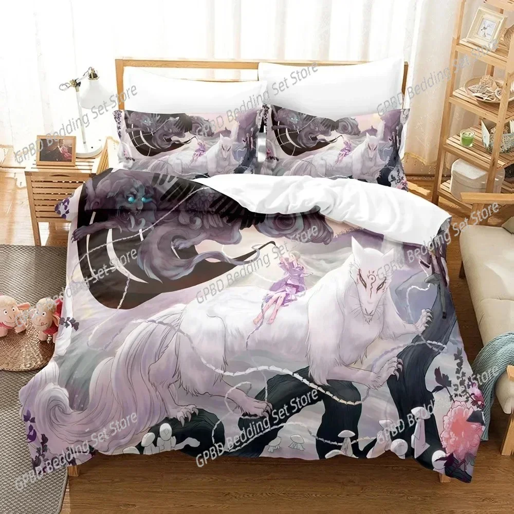 

Natsume's Book of Friends Anime Bedding Set Bedroom Soft Modern Bedspreads Comefortable Kids Duvet Cover Quilt Cover Pillowcase