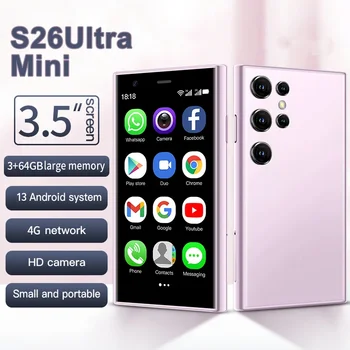 S26 Ultra Mini-Smartphone mit Face-Entriegelung, Android OS 13, Google Store, 4000 mAh, kleine Smartphones, neuestes Update, 4G