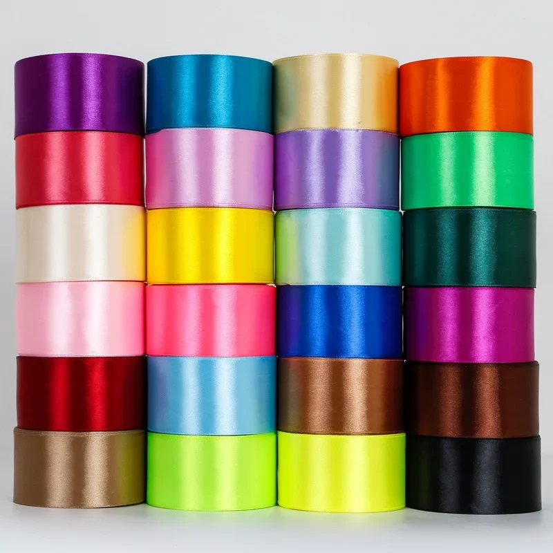 6-10-15-20-25-40-50mm Satin Ribbons 22Meters/Roll Christmas Halloween Gift Box Wrapping Birthday Party Wedding Decoration Ribbon