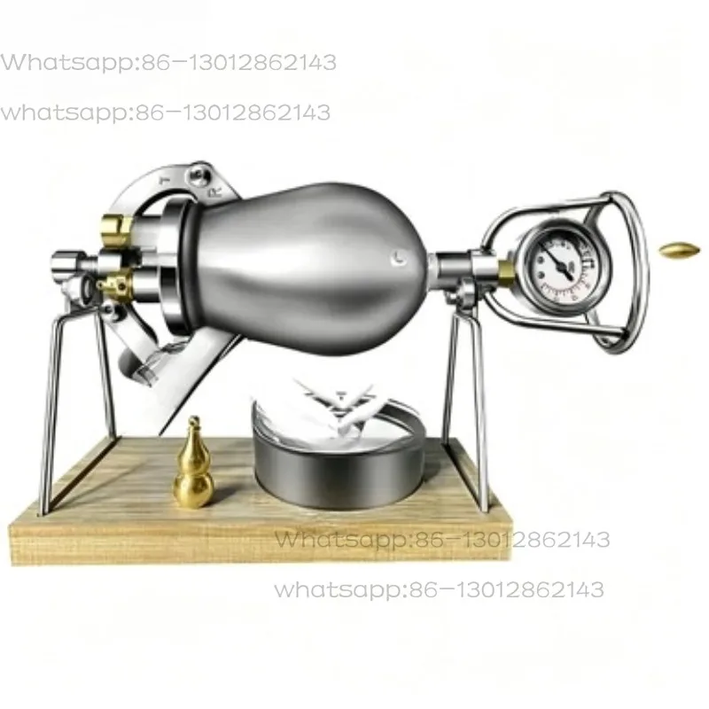 304 Stainless Steel Small Traditional Manual Popcorn Machine Mini Hand Crank Popcorn Maker Home DIY Snack Making Equipment