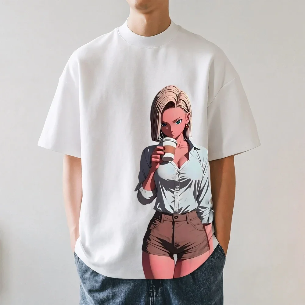 Dragon Ball Android 18 Japanese Style Classic Tee High-quality Streetwear Men's Women Kids Clothing 2026 Summer New T Shirt