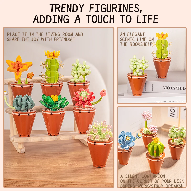 

Building blocks, flower bouquets, potted plants, puzzle toys, gifts that can light up, DIY handmade desktop decoration ornaments