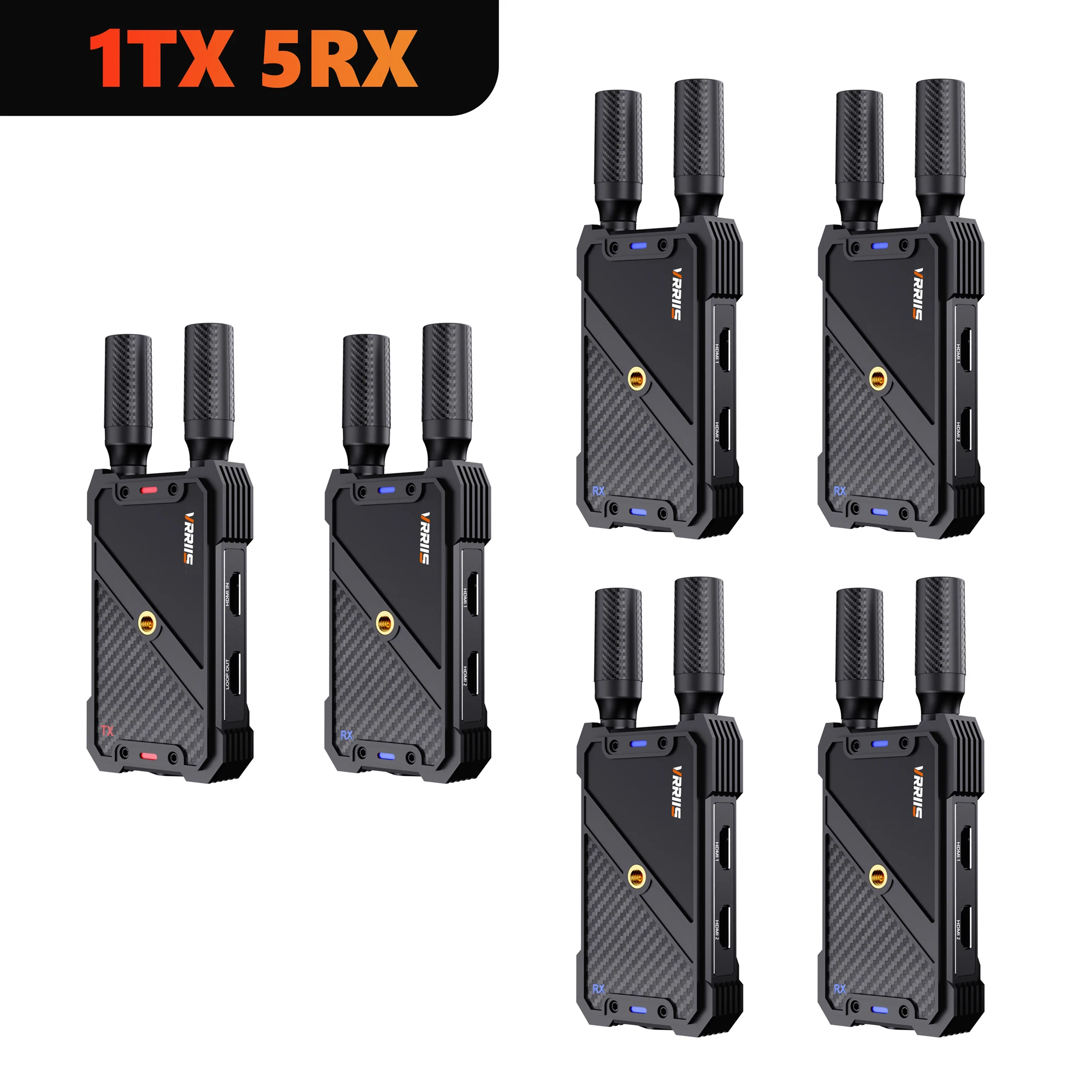 400m Dual HDMI Wireless Extender Video Transmitter and Receiver Adapter for Church Wedding Camera Live Streaming Support Battery