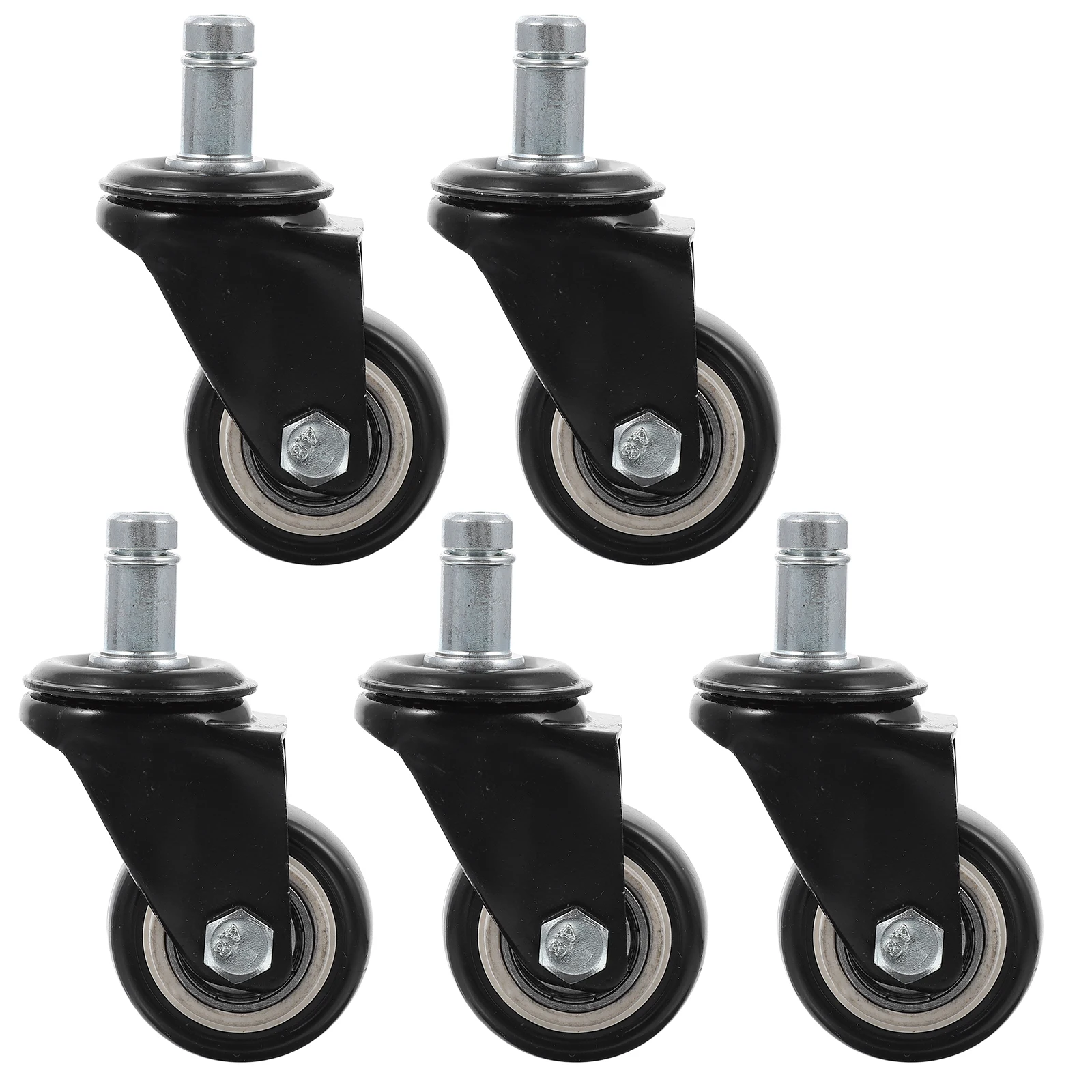 

5 Pcs Zinc Alloy Swivel Casters Rubber Wheel for Office Chair Replacement Furniture Sliding Wheels Quiet Rotation Heavy