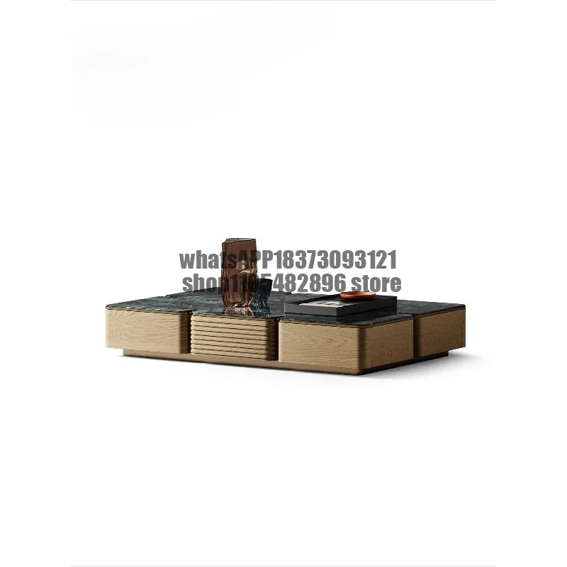 Living room home rectangular coffee table high-end marble coffee table light luxury high-end villa large plane