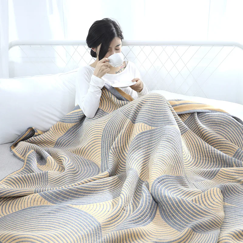 Cotton Towel Blanket Gauze Towelling Quilt Cotton Double Summer Blanket Single Sofa Bedroom Blanket Thick Sheet