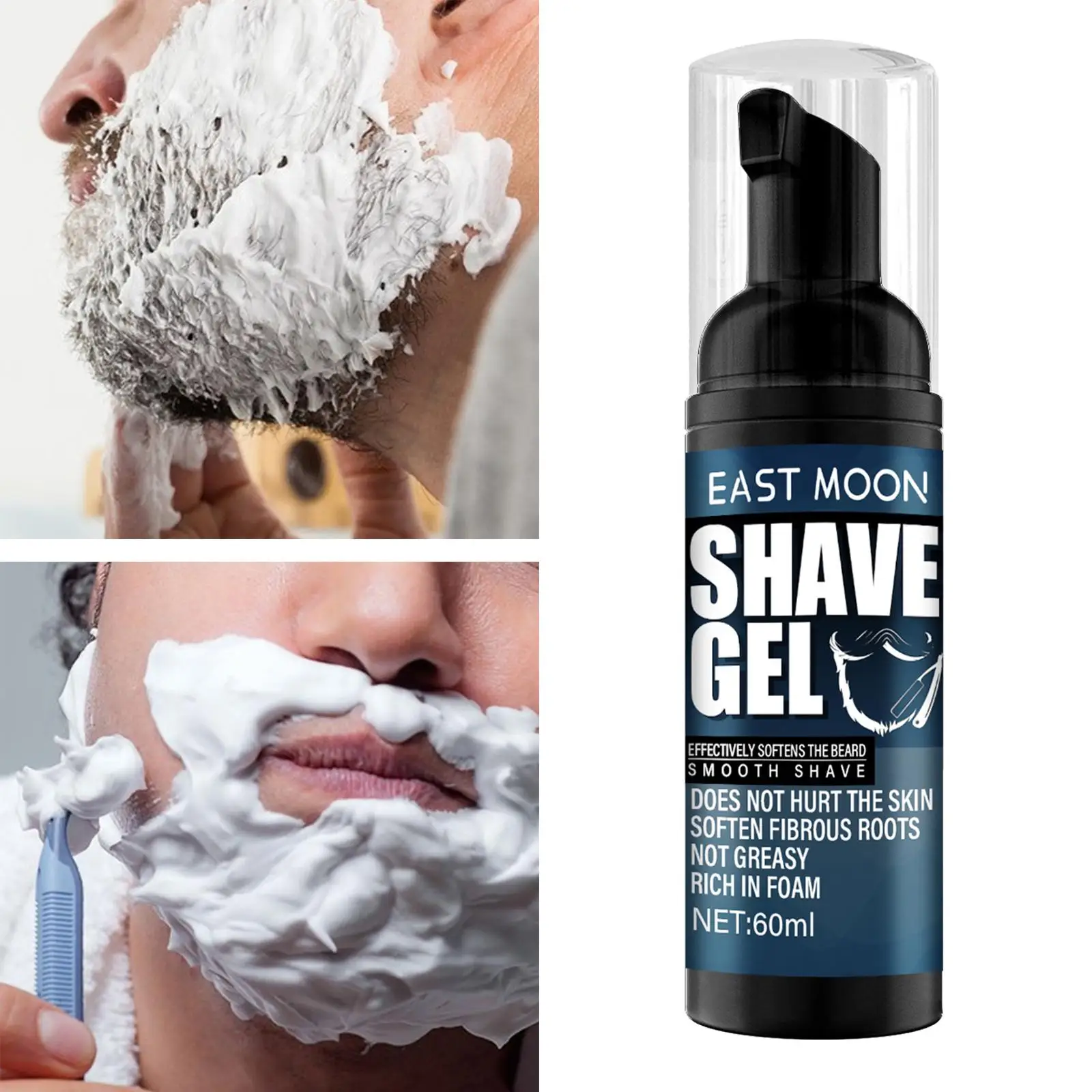 Shave Cream Shave Gel Natural Soothing Facial Care Prevent Cuts and Slick Painless Comfortable Shaving Foam for Men
