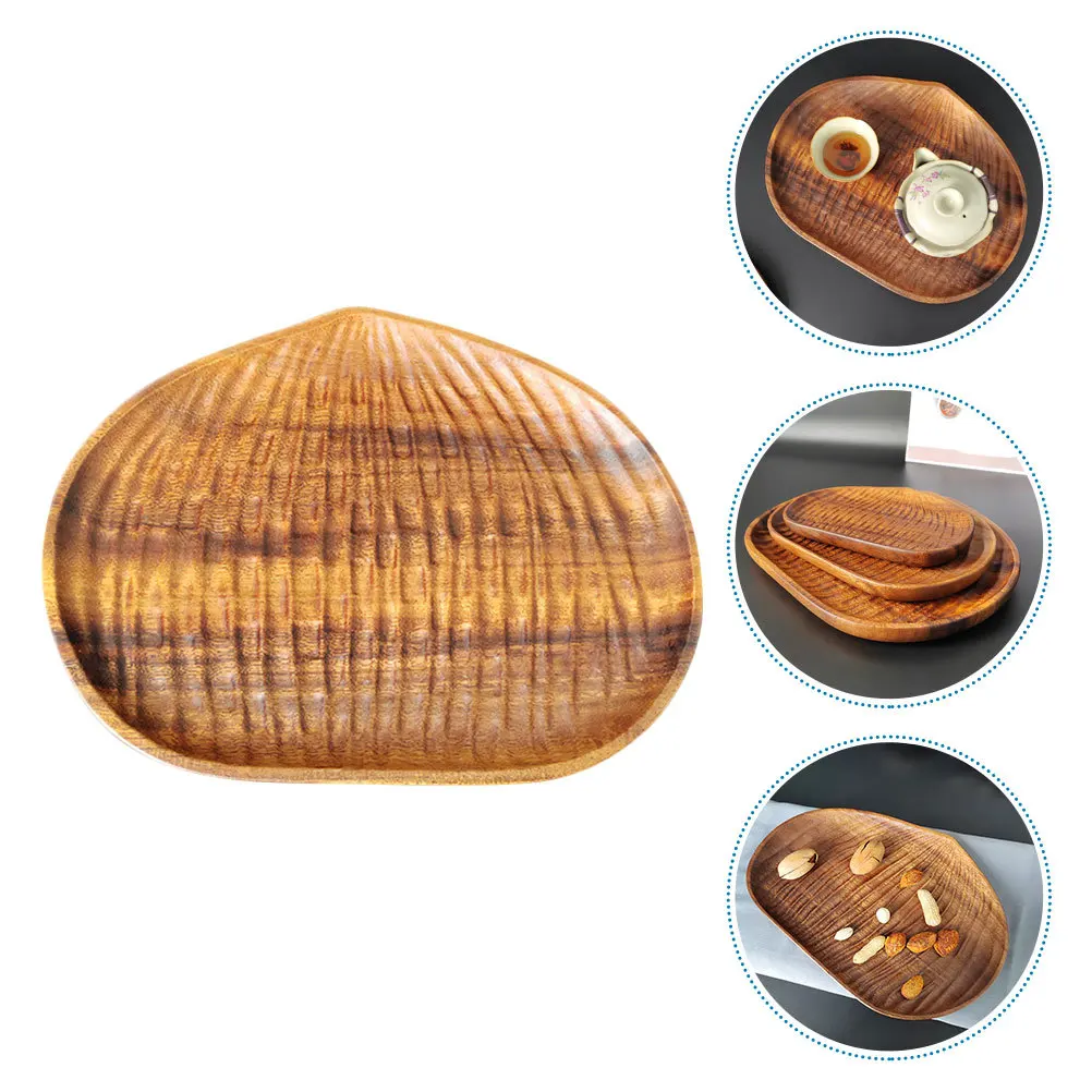 

Wooden Fruit Dish Decorative Tray Portable Multi-Functional Use for Home Hotels Restaurants Coffee Shops Wooden Decorative Plate