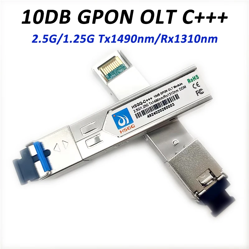 

10dB GPON OLT C+++ Optical Fiber SFP Module Tx1490/Rx1310nm GPON OLT C+++ SFP Modules GPON 10dB Transceiver SC Connector