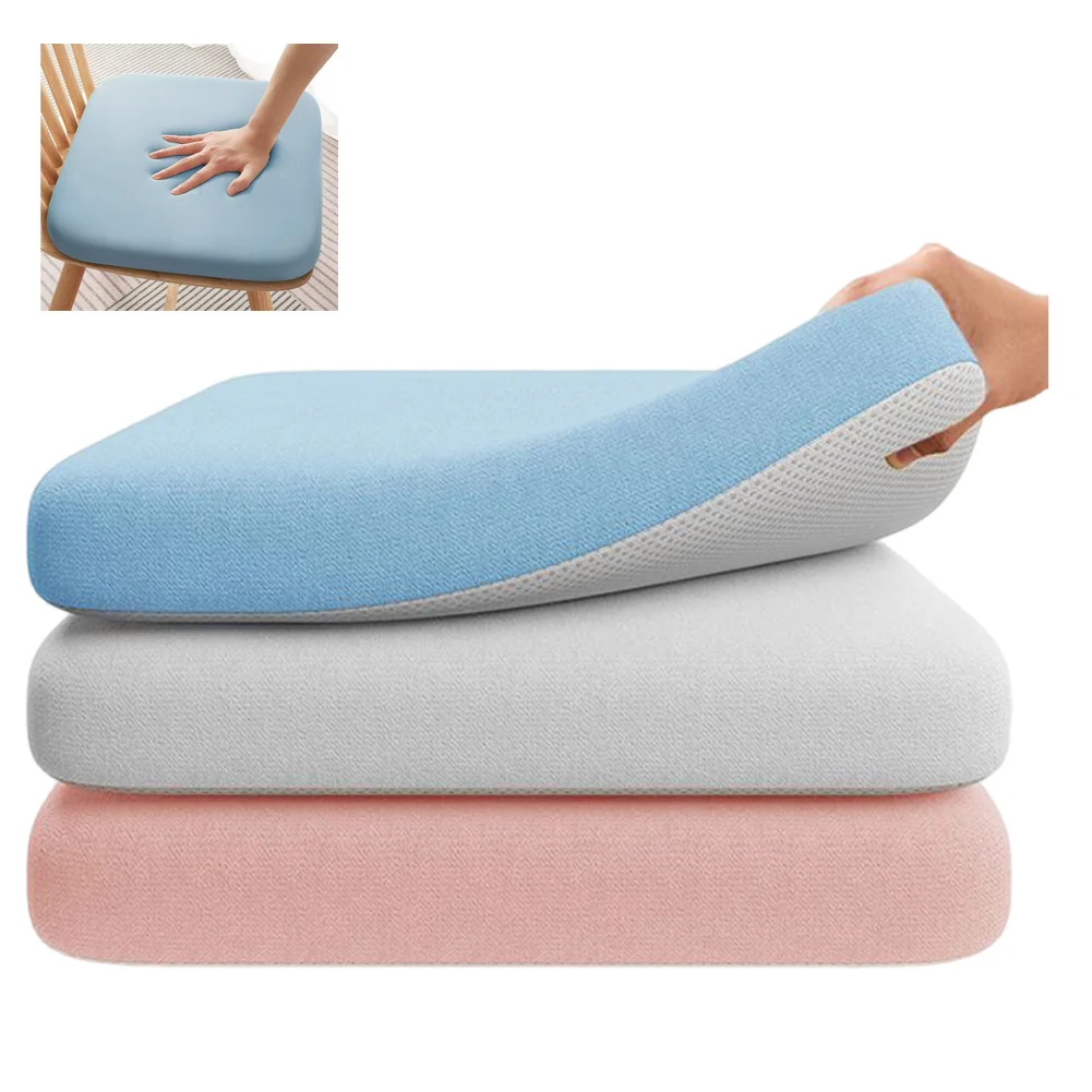 Milk Silk Seat Cushion 40x40cm,Anti-Slip Thick Chair Pad for Office Car Dining, Breathable Four Season Rebound Memory Foam Mat