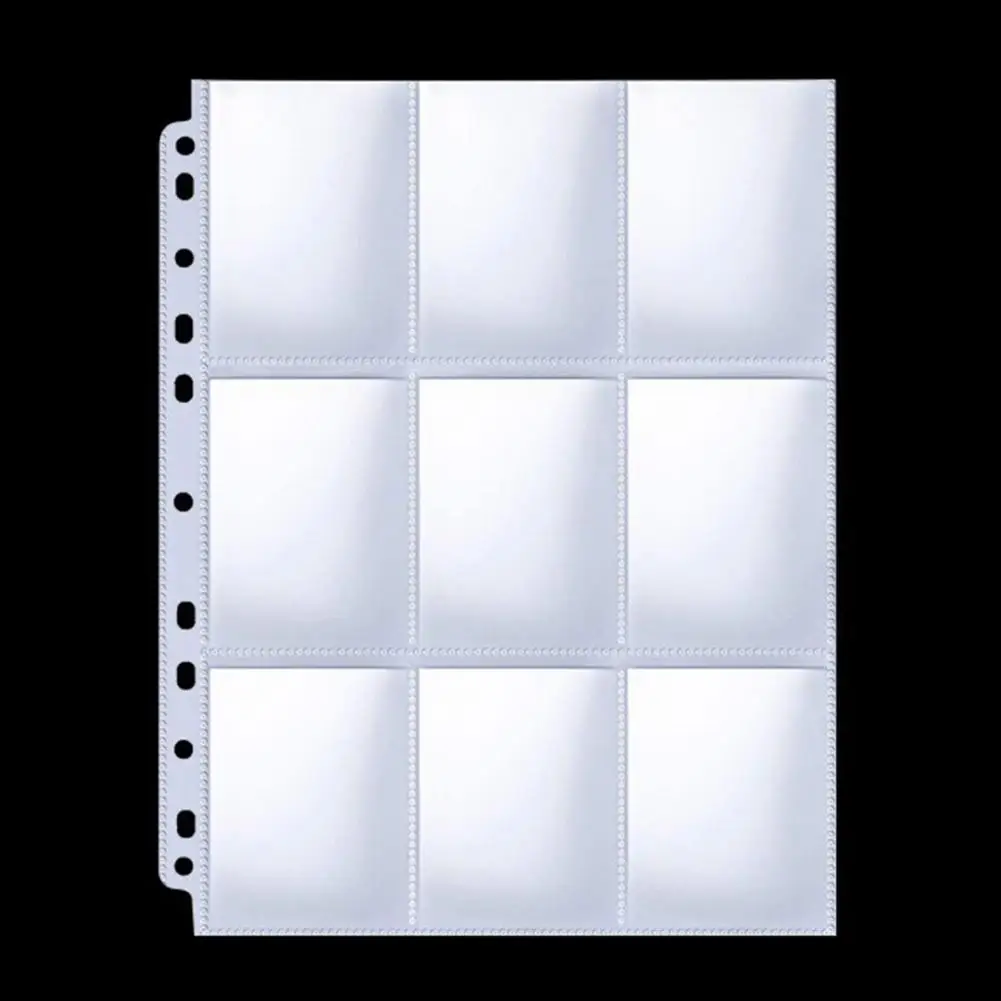 Transparent Card Pockets Card Holder for Binder 30 Pcs 9 Pocket Card Sleeves Binder Pages Plastic Trading Album for Game