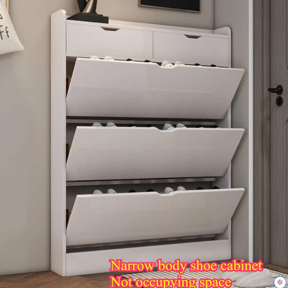 Front Door Flip Bucket Shoe Cabinet Large Capacity Storage Rack Household Minimalist Shoe Cabinet Entrance Ultra-thin Shoe Rack