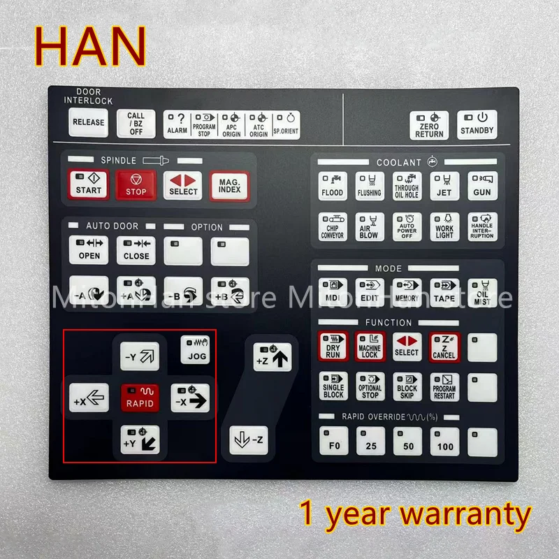 New For Kia Wia Machining Center VX400 VX500 HI-V50D HIV50D Membrane Keyboard Button Keypad Film (1 year warranty )