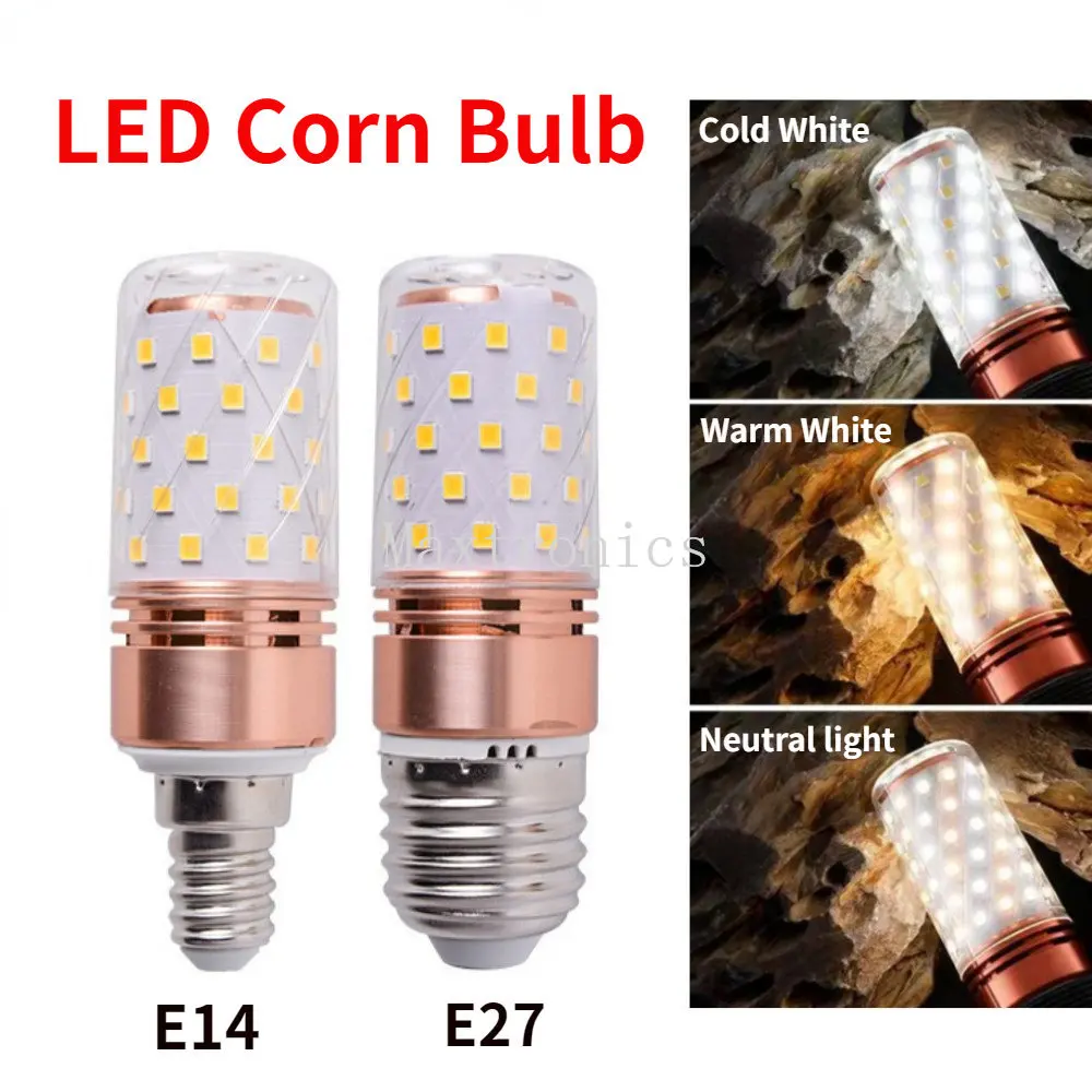 LED Corn Light Bulb E14/E27 Chandelier Candle Light Warm White 3000k Cool White 6500k 110V 220V 12W/16W Spot Home Lamp Lighting