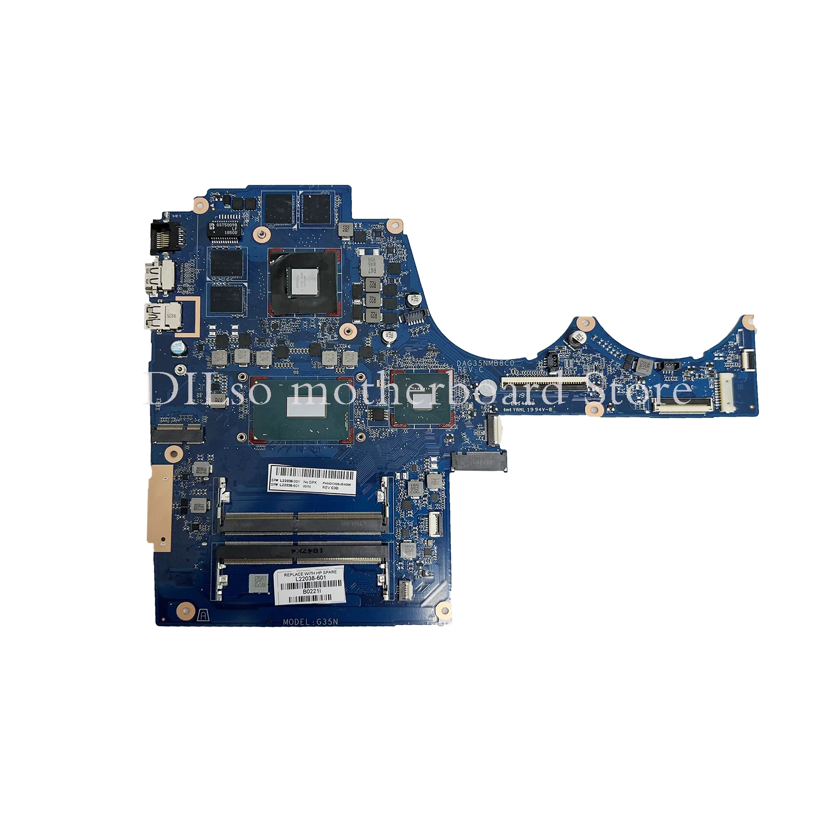 KEFU L22038-601 L22038-001 Mainboard For HP 15-BC 15-AX Laptop Motherboard DAG35NMB8C0 W/I5-8300H I7-8750H GTX1050-2G 100% Test