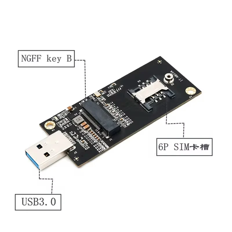 Imagem -02 - Adaptador Usb para Módulo 3g 4g M.2 Ngff Cartão de Expansão Usb3.0 Dw5811e Dw5821e T77w968 Dw5816e Em936 Em7455 L850-gl L860-gl