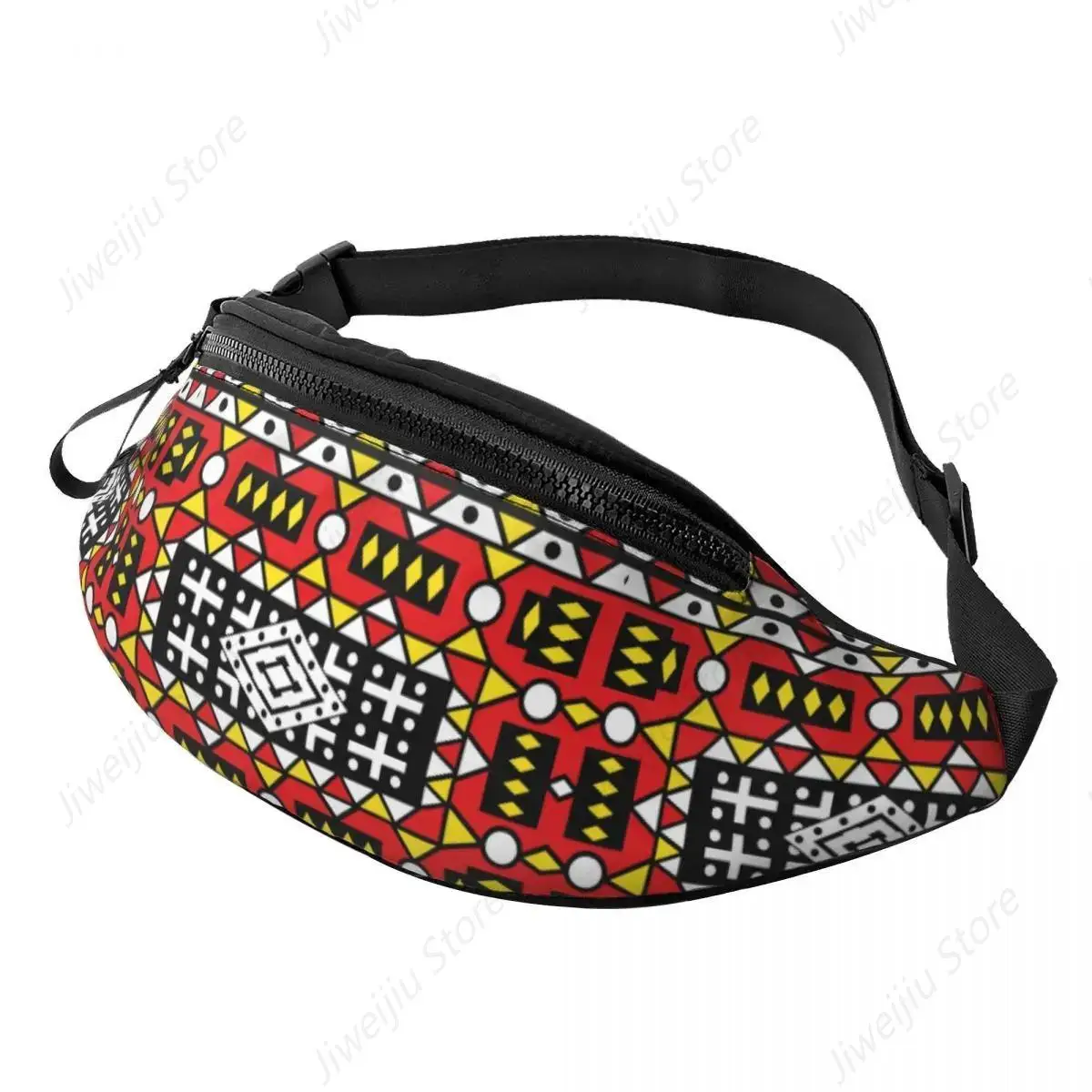 Kizomba Samakaka Ankara Print Fanny Pack for Travel Hiking Women Men African Wax Design Crossbody Waist Bag Phone Money Pouch