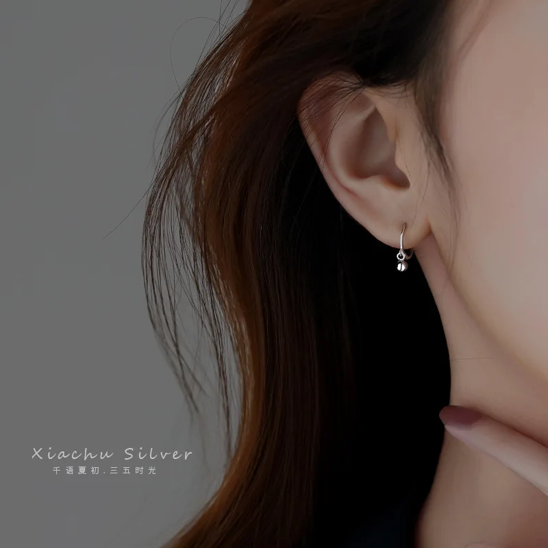 925 Sterling Silver Hot Sale Ball Hoop Earrings Simple Temperament Exquisite Hot Semale Sexy Jewelry Gift