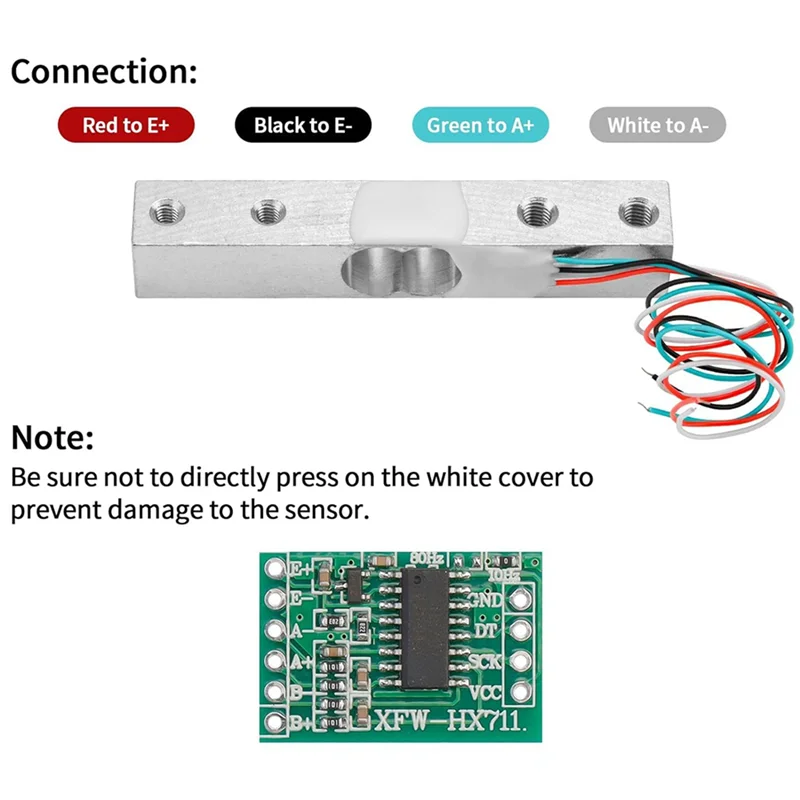 ABVJ-Digital Load Cell Weight Sensor,8Sets 5KG Load Cell HX711 AD Weighit Amplifier Module Pressure Sensor Ar Duino Load Cell