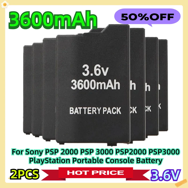 

Для Sony PSP 2000 PSP 3000 PSP2000 PSP3000 портативная консоль PlayStation аккумулятор 3,6 В 3600 мАч 2 шт.